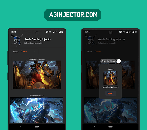 unlock skins of mobile legends using ag injector app